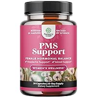 Advanced PMS Support Supplement for Women - Multibenefit PMS Relief Complex for Low Energy Mood Support Period Cramps and Bloating Relief for Women - Menstrual Hormonal Balance for Women - 30 Capsules