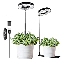 Plant Grow Light for Indoor Plants, Full Spectrum LED Plant Light with Metal Stand, Plant Growing Lamps Desktop Grow Light with Auto Timer, 10 Dimming Levels, Small UV Grow Lamp