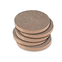 Scratch and Spin Cat Scratcher Replacement Pads for Active Play, Natural Recycled Corrugated Cardboard, Supports Pet Behaviors, Relieves Stress - 5 Count