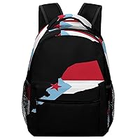 Flag Map of South Yemen Unisex Laptop Backpack Lightweight Shoulder Bag Travel Daypack
