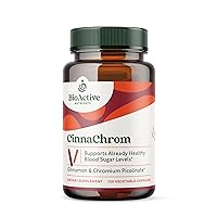 CinnaChrom Dietary Supplement — Chromium Picolinate, Cinnamon Capsules — Natural Ingredients for Overall Health — Vegetable Supplement, Gluten-Free, 120 Capsules