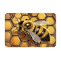 Bathroom Rugs Washable Non-Slip Bath Rug Flannel Absorbent Soft Spring Door Mat for Kitchen Bedroom Home Decor 24 x 17 Inches - Bee Honeybee