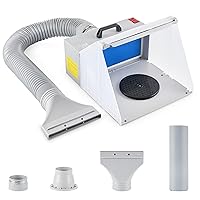 Master Portable Hobby Dual Airbrush Spray Booth Kit with Exhaust Extension Hose (Extends Up to 5.6 Feet)