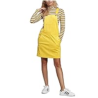 adidas Originals Comfy Chords Dungaree Dress Corn Yellow