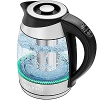 Electric Kettle with Temperature Control, 5 Presets LED Indicator Lights, Removable Tea Infuser, Glass Tea Kettle & Hot Water Boiler, 360° Swivel Base, BPA Free, Stainless Steel, 1.8 Liters