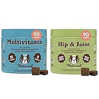 Natural Dog Company Everyday Essentials Bundle, Includes (1) Multivitamin Supplement Chews -90 pcs and (1) Hip & Joint Supplement Chews - 90 pcs, Vitamins for Dogs, Glucosamine, Made in USA