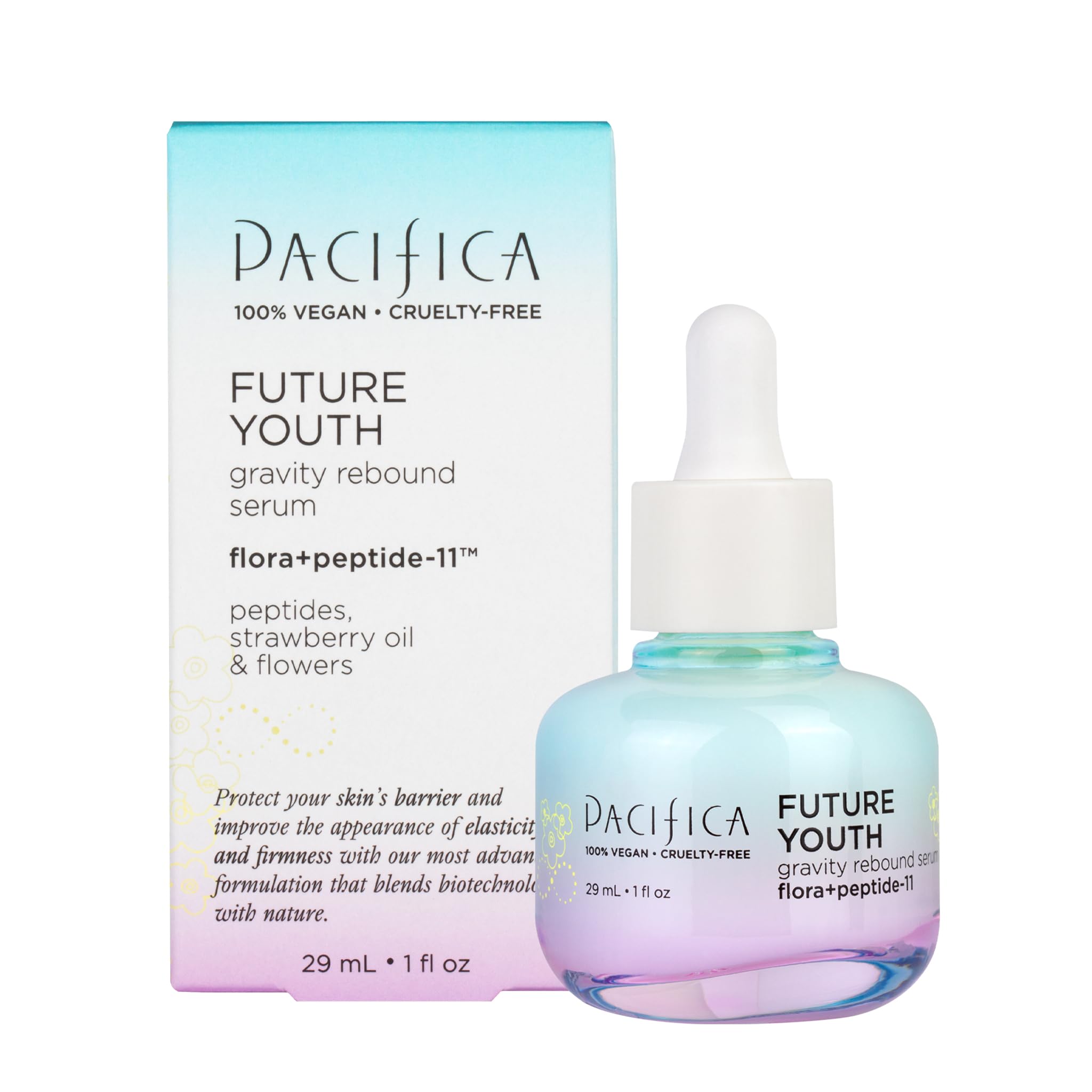 Pacifica Beauty, Future Youth Gravity Rebound Serum, Multi Peptide Complex, Lightweight, Improve Fine Lines, Anti-Aging, Firming, Bouncy Youthful Skin, Vegan, Cruelty Free