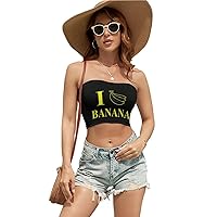 Love Banana Women's Sexy Crop Top Casual Sleeveless Tube Tops Clubwear for Raves Party