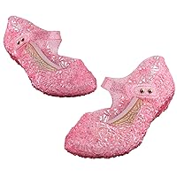 Flats Mary Jane Dance Party Cosplay Shoes, Snow Queen Princess Birthday Sandals for Little Girls, Toddler