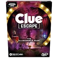 Clue Escape: The Illusionist’s Club Board Game | Escape Room Family Game | 1-Time Solve Mystery | Ages 10+ | 1-6 Players | Difficulty 4 | 90 - 120 Mins.