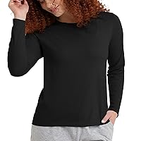 Hanes Women's Originals Long-Sleeve T-Shirt, Tri-Blend Lightweight Jersey Tee, Curved Hem, Available in Plus