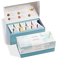 Tea Forte Wellbeing Organic Wellness Tea Presentation Box Tea Sampler Gift Set, 20 Assorted Variety Handcrafted Pyramid Tea Infuser Bags - Herbal Tea, Green Tea