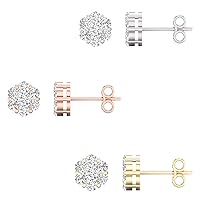 10k White Gold 1/2ct TDW Diamond Cluster Stud Earrings (I-J,I2)