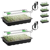 VIVOSUN 6-Pack Seed Starter Trays, 240-Cell Seed Starter Kit with 2 Set of LED Lights, 3.6