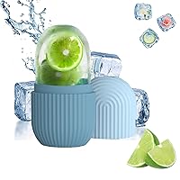 Silicone Ice Roller for Face and Eye, Ice Facial Roller Ice Holder for Face, Face Ice Mold Ice Holder for Face, Ice Face Roller Skin Care, Face Icers Reusable Ice Cube Roller, Blue