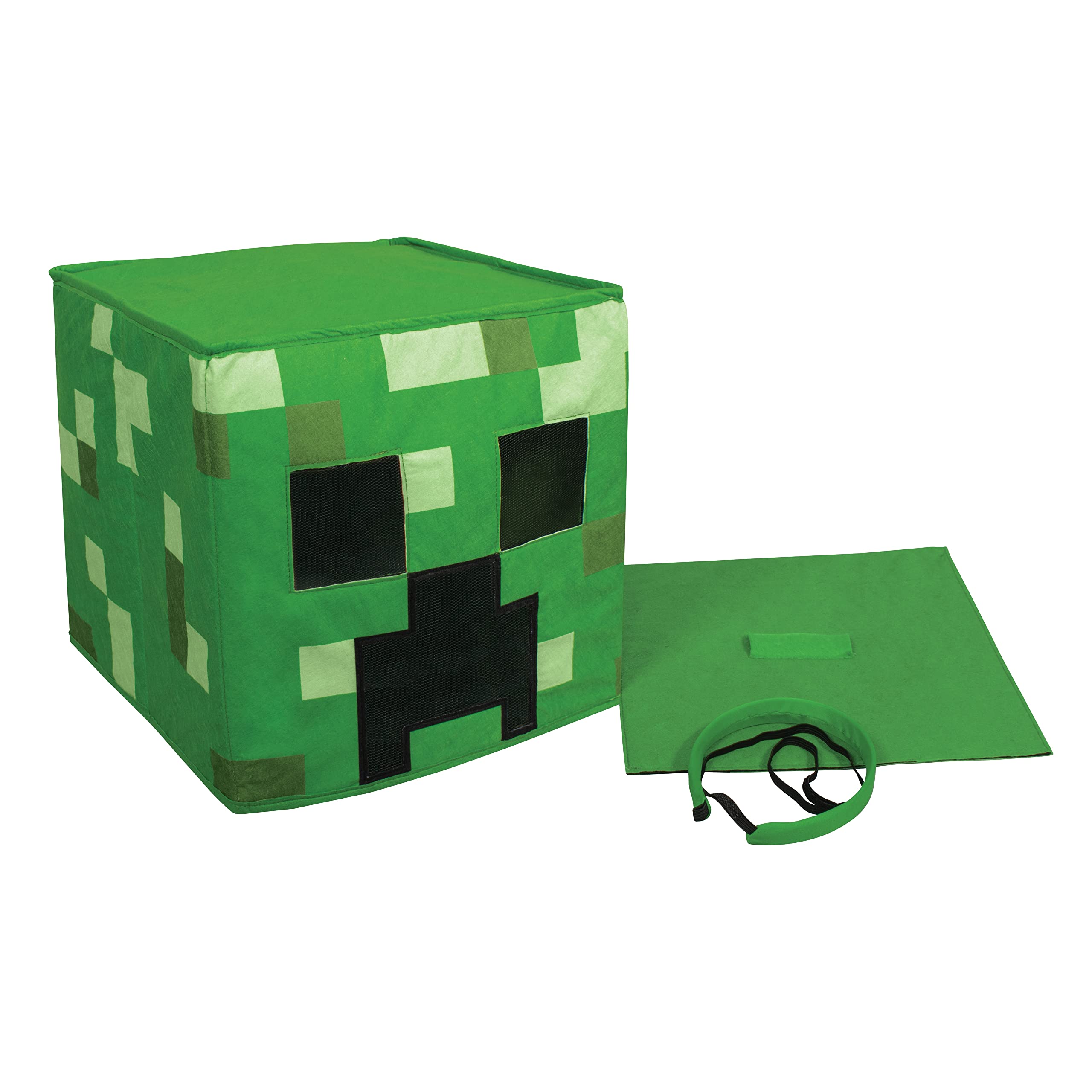 Minecraft Block Head Costume Headpiece, Official Minecraft Costume Accessories, Single Size Costume Mask