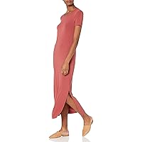 Amazon Essentials Women's Jersey Standard-Fit Short-Sleeve Crewneck Side Slit Maxi Dress (Previously Daily Ritual)