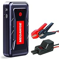 MEGAWISE 2500A Peak 21800mAh Car Battery Jump Starter (up to 8.0L Gas/6.5L Diesel Engines) 12V Portable Power Pack Auto Battery Booster with Dual USB Outputs