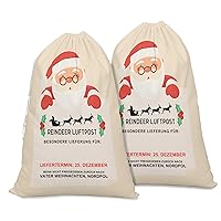 Printtoo Pack Of 2 Pcs Xmas Presents Storage Bags Large Santa Gift Sack With Drawstring Christmas Party Favor 27x20 Inch