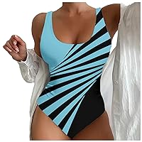 Women's Tummy Control One Piece Swimsuit V Neck Bathing Suit Ruched 1 Piece Swimwear Plus Size Swimsuits for Women