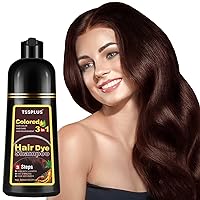 TSSPLUS Professional Hair Color, Herbal Hair Dye Shampoo Black, Black Shampoo, Shampoo Hair Dye, Instant Black Hair Dye Shampoo, Hair Color Shampoo Gray Hair For Men (Light Brown)