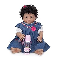 Reborn Baby Dolls, 23 Inch Realistic Newborn Baby Dolls, Lifelike Handmade Silicone Doll, Baby Soft Skin Realistic, Birthday Gift Set for Kids Age 3 +