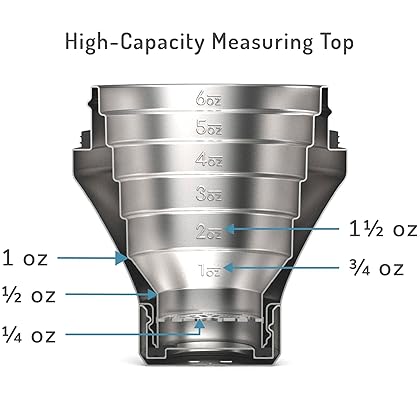 Elevated Craft Hybrid Cocktail Shaker - Premium Vacuum Insulated Stainless Steel Cocktail Shaker - Innovative Measuring System - Martini Shaker for the Home Bartender - 28oz Total Volume