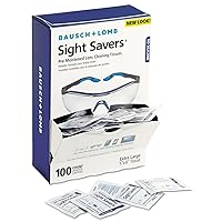 Bausch & Lomb Sight SaversLens Cleaning Wipes, Pre-Moistened Tissues, Anti-Fog, Anti-Static, Anti-Streaking, Cleans Glass and Plastic, 100 Count (Pack of 1)