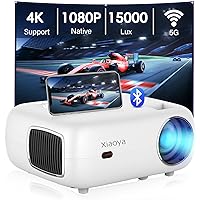 Projector,Native 1080P 2.4G/5G WiFi Bluetooth Projector 4K Supported, Full HD 15000L Portable Outdoor Movie Projector Compatible with Win,Smartphone, HDMI,USB,AV,Fire Stick, TV,PS5