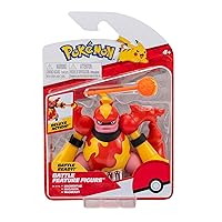 Pokémon Magmortar Battle Feature Figure - 4.5-Inch Magmortar Battle Figure with Fireball Cannon