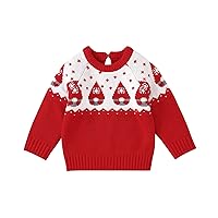 Fleece Sweaters for Girls Boy Cute Long Sleeve Christmas Knitted Sweater Pullover Tops 12 to 18 Month Girl
