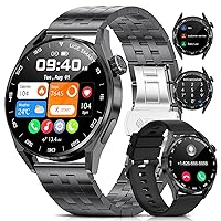FOXBOX Smartwatch for Men with Bluetooth Call, 1.38 Inch HD 111+ Sports Modes, Fitness Tracker, Pedometer, Blood Pressure Watch, SpO2 Sleep Heart Rate Monitor, IP68 Waterproof Smartwatch for Android