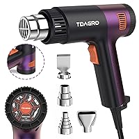 Heat Gun for crafting 1800W, 122℉~1202℉ Variable Temperature Control with 2-Temp Settings 4 Nozzles, 1.5s Fast Heating Mini Heat Gun for Resin, Shrink PVC Tubing/Wrapping/Crafts and Vinyl Wrap