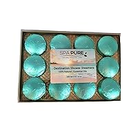 Aromatherapy Shower Bombs: Destination Shower Steamers, Rejuvenating New Scents, Tablets, Bomb, Bath Melts for Women, Men, All Natural (12 Count) Pack of 1 20.0 ounces