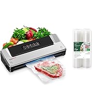 Bonsenkitchen Vacuum Sealer Machine with 2 Packs 8 in x 20 ft Bags