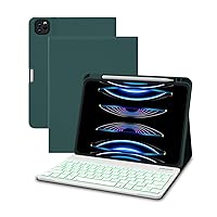 Keyboard Case for iPad Air 5th 4th Generation 2022/2020, iPad Pro 1st/2nd/3rd Gen 2018/2020/2021, 10.9 inch Case with Pencil Holder & 7 Colors Backlit Magnetic Bluetooth Keyboard(Teal)