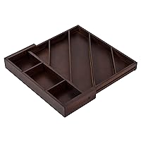 Expandable Diagonal Bamboo Drawer Organizer with Adjustable Dividers, Walnut KCH-09433 Walnut