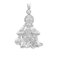 MOONEYE 925 Sterling Silver Indian God Hanuman Ji Traditional Religious Pendant Jewelry