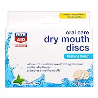 Rite Aid Dry Mouth Discs - 40 Discs | Mint Flavor Freshens Breath | Oral Care Dry Mouth Remedies | Dry Mouth Products | Dry Mouth Lozenges | Oral Hygiene Products | Mouth Moisturizer Breath Freshener