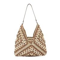 LHHMZ Straw Hobo Bag for Women Summer Straw Beach Bag Woven Shoulder Bag Straw Tote Bag