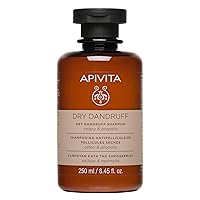 APIVITA Dry Dandruff Shampoo for Men and Women - Gently Cleanses, Fights Dry Dandruff, Hydrates & Relieves Itching. Prevents breakage & Split Ends - With Rosemary & Honey, 8.45 Fl Oz