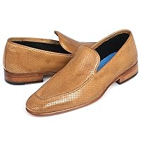 Paul Parkman Perforated Leather Loafers Beige (ID#874-BEJ)