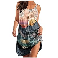 XJYIOEWT Plus Size Dresses for Curvy Women Formal Short,Womens Summer Dress Sexy Sleeveless Mini Dresses Casual Print Sw