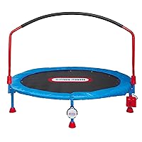4.5 ft Lights 'n Music Trampoline for Kids with LED Lights, Bluetooth, Foldable with Safety Handle, Indoor Outdoor- Toy Gifts for Toddlers Boys Girls Ages 3 4 5 6+ Year Old