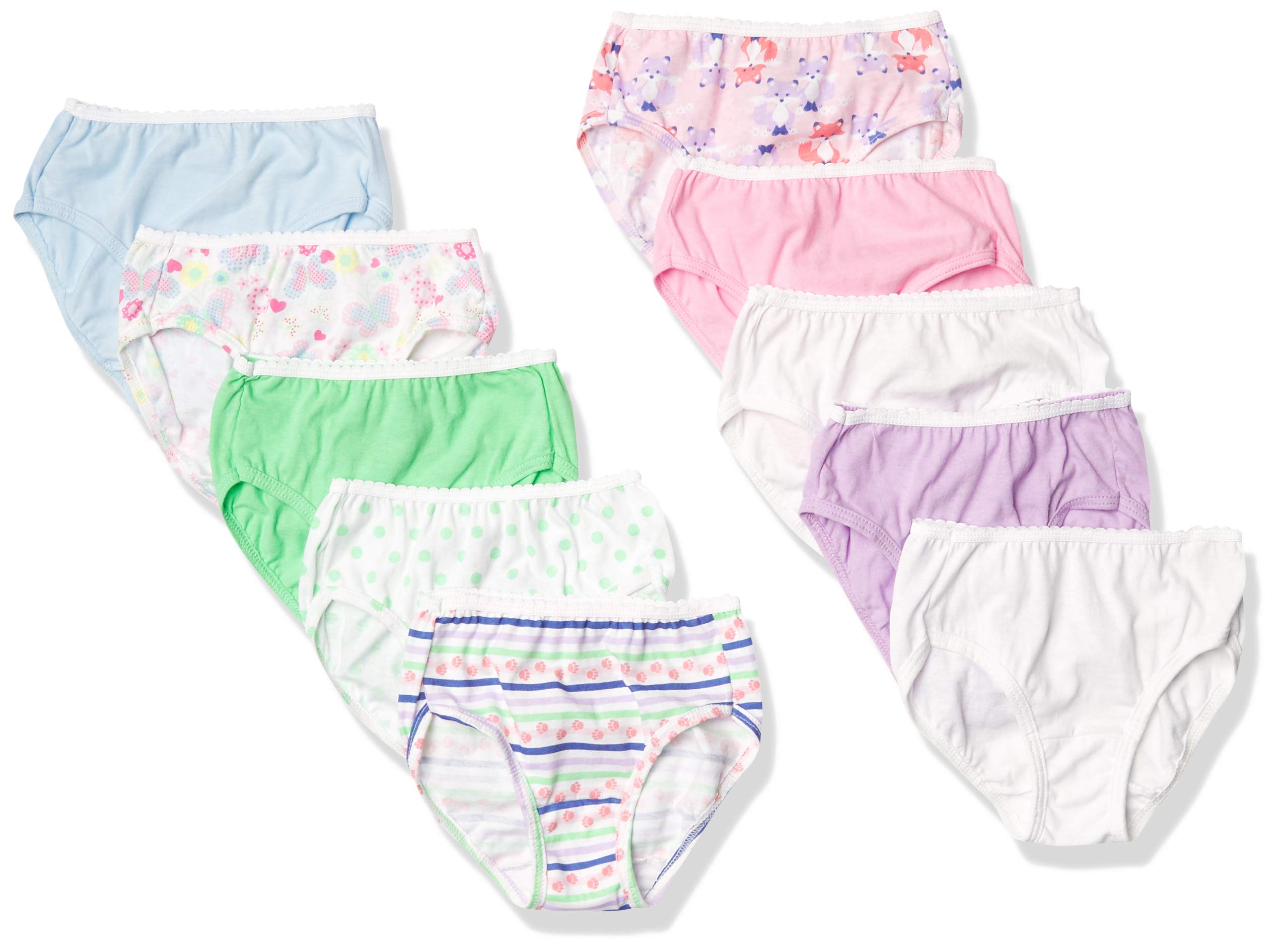 Hanes girls Tagless Assorted Briefs 10-Pack