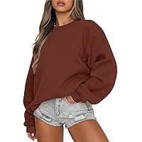 Oversized Sweatshirts for Women Casual Crew Neck Fleece Pullover Comfy Fashion Outfits Loose Workout Fall Clothes