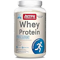 Jarrow Formulas Whey Protein With 18 g of Protein, 3.8 g of BCAAs, & Glutamine, Dietary Supplement for Muscle Function & Recovery Support, 32 oz Vanilla Flavored Powder, Approximately 36 Day Supply