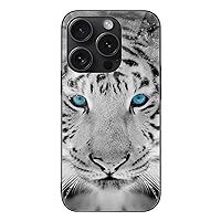 Wild White Tiger Compatible with iPhone 15 Full Body Shockoroof Hard TPU+Glass Material Drop Protective Cases