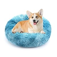 NOYAL Calming Dog Bed Donut Anti Anxiety Fluffy Dog Bed for Small Medium Dog and Cat