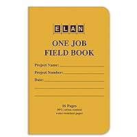 Elan Publishing Company One-Job Saddle Stiched Field Surveying Book 4 ⅝ x 7 Yellow Stiff Cover (Pack of 12)